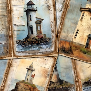 Lighthouse Junk Journal Printable: Vintage Double Pages (Digital Download) - FA176