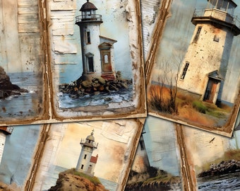 Lighthouse Junk Journal Printable: Vintage Double Pages (Digital Download) - FA176
