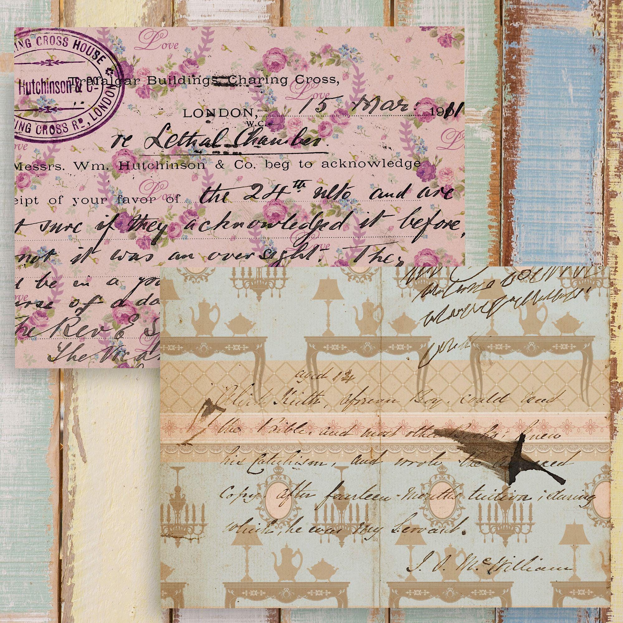 Shabby Chic Rose Digital Paper: Vintage Floral Scrapbook Backgrounds ...