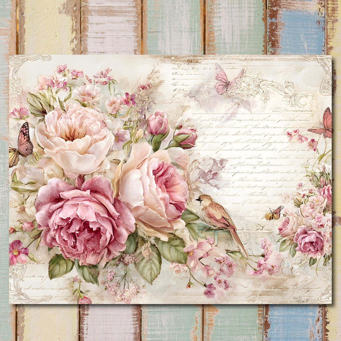 Romantic Roses Junk Journal Printable Folding Folio Craft Kit (digital ...