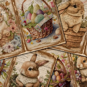 Vintage Easter Bunny Junk Journal Pages, Ephemera Kit (digital Download ...