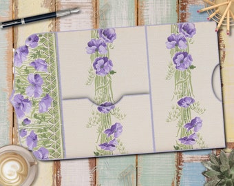Lilac Flower Junk Journal: Printable Folding Folio Kit (Digital Download)