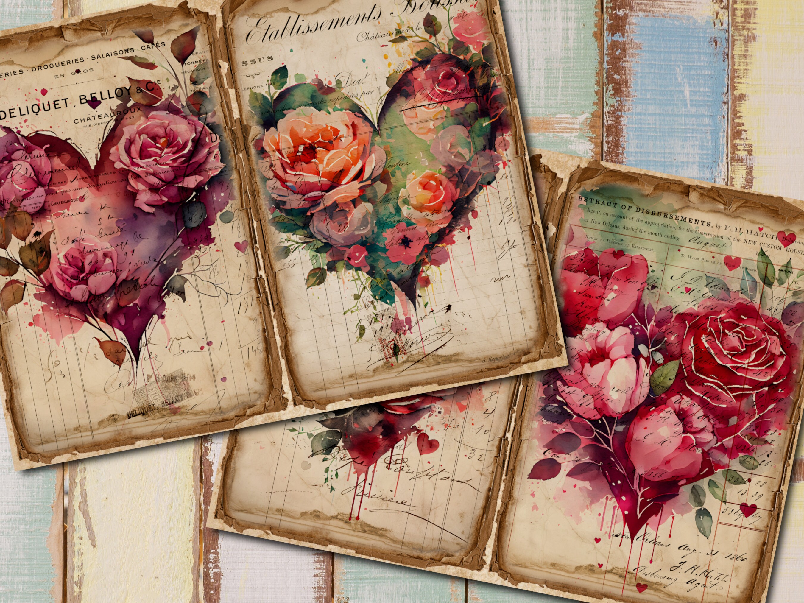 DIGITAL Vintage Rose Junk Journal Kit – Printable Floral Pages - Etsy