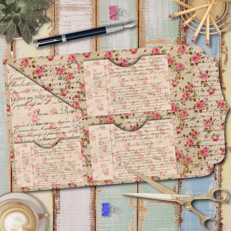 Shabby Chic Junk Journal Printable Folding Folio Craft Kit (digital ...