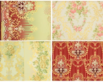 Junk Journal Kit, Junk Journal Digi Kit, Antique Wallpaper s, Digital Old Wallpaper, Vintage Authentic old patterns, Patterned original wall