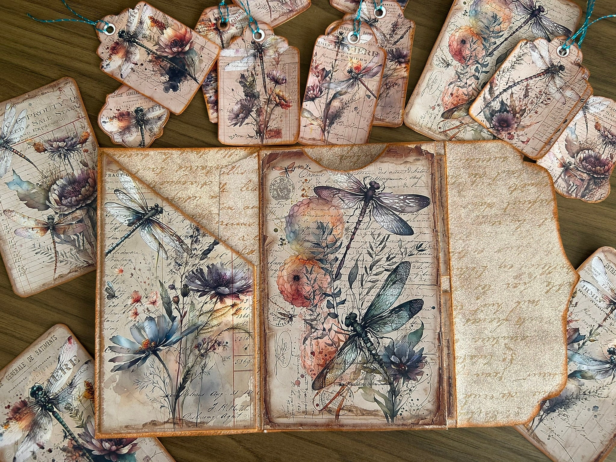 Dragonfly Junk Journal Folio: Printable Loaded Folder (digital Download ...