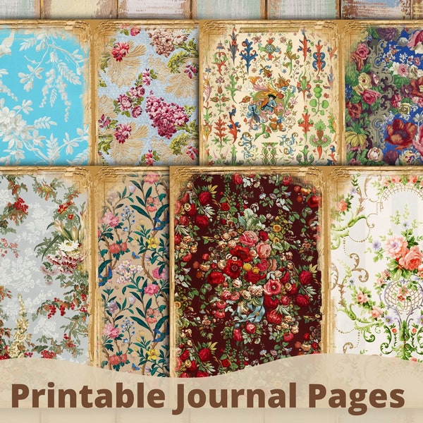 Junk Journal Printable, Junk Journal Digi Kit, Ephemera collage papers, Junk Journal  Papers,Floral Collage Sheets, Vintage Printable Pages