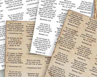 Christian Junk Journal Kit: Bible Verse Ephemera (Digital Download)