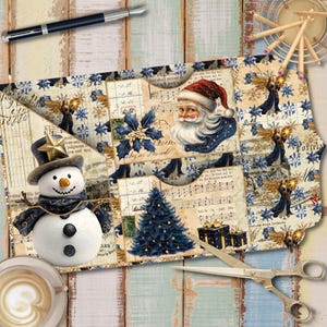 Kit de fólio dobrável de Natal celestial | Diário de lixo imprimível com etiquetas, cartões e cortes sofisticados | Download de itens efêmeros digitais
