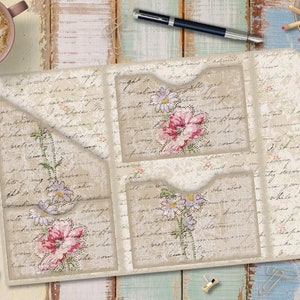 Junk Journal Kit, Junk Journal, Faltblatt, Floral, Collage Sheets, Ephemera, beladener Ordner, Bastelset, Scrapbook, digitaler Download