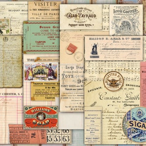 DIGITALE Ephemera Collage Papiere - Junk Journal Kit - Masterboard Paper Pack - FA115