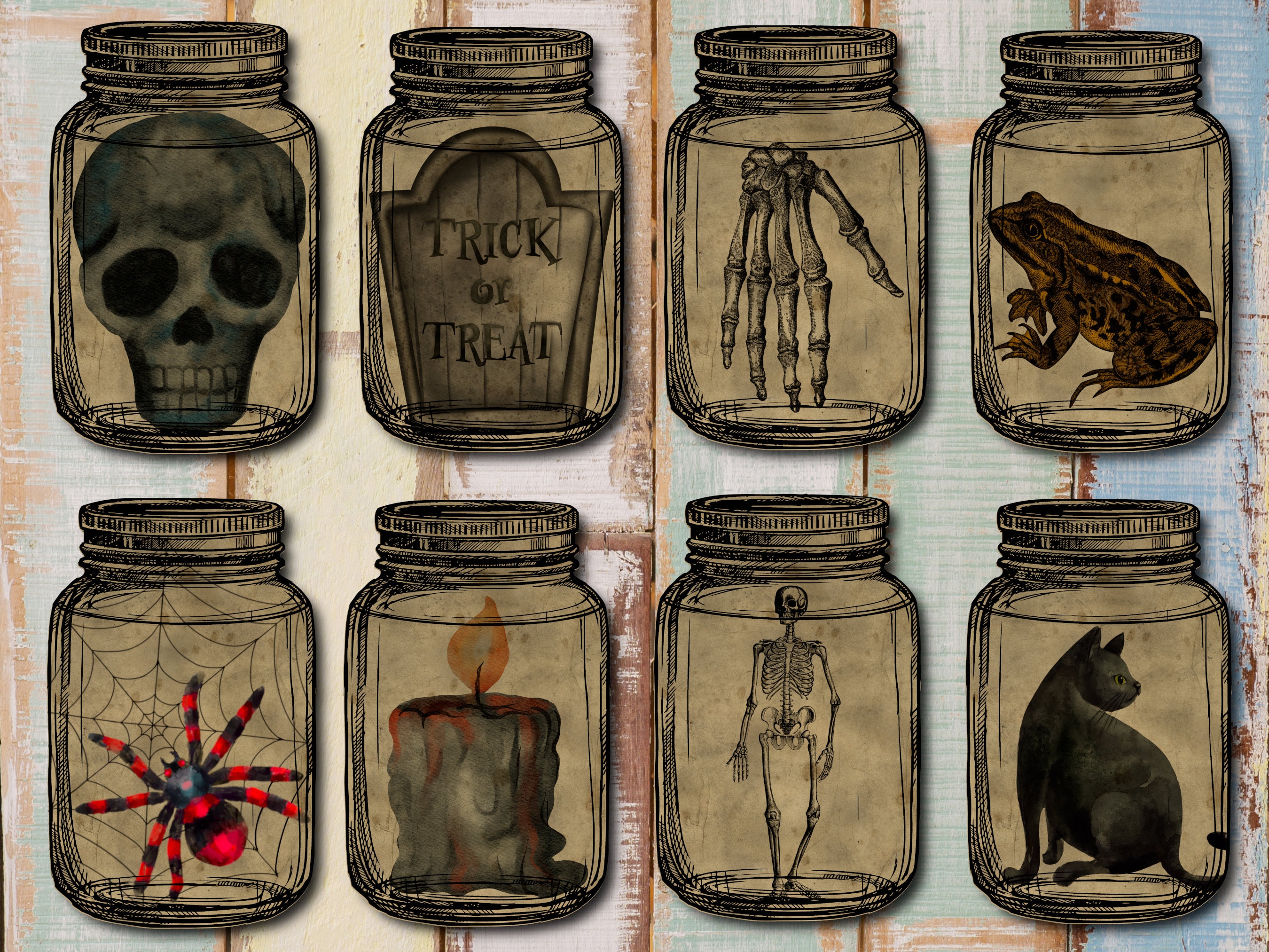 Skull Mason Jars - 16 ounce - Perfect for Halloween! Comes with straw – CJ  Candle Supply