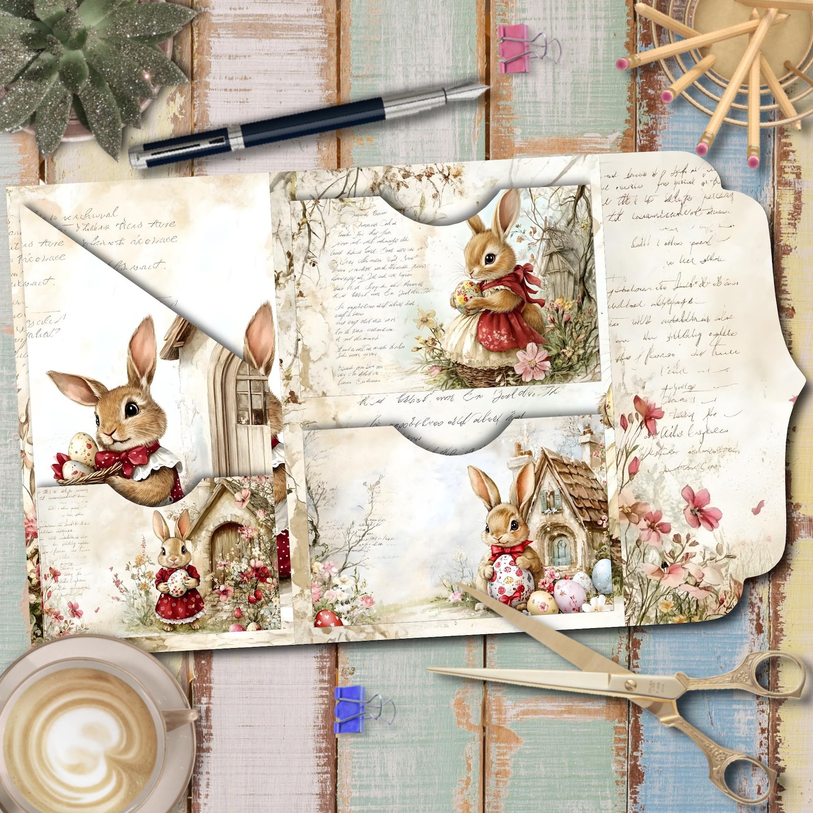 Easter Junk Journal Printable Folding Folio Craft Kit 2 (digital ...