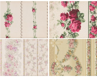 Pack de papier numérique papier peint floral vintage : kit de journal indésirable (téléchargement numérique)