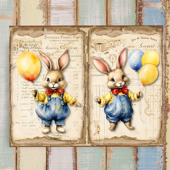 Vintage Easter Junk Journal Pages: Printable (digital