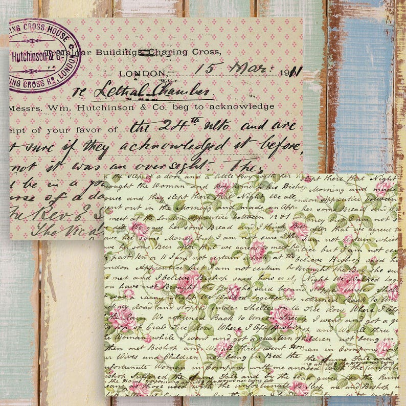 Pastel Pink Rose Shabby Chic Digital Paper: Junk Journal Scrapbook ...