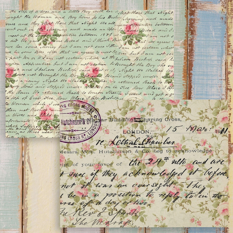 Shabby Chic Rose Digital Paper Pack: Vintage Floral Backgrounds ...