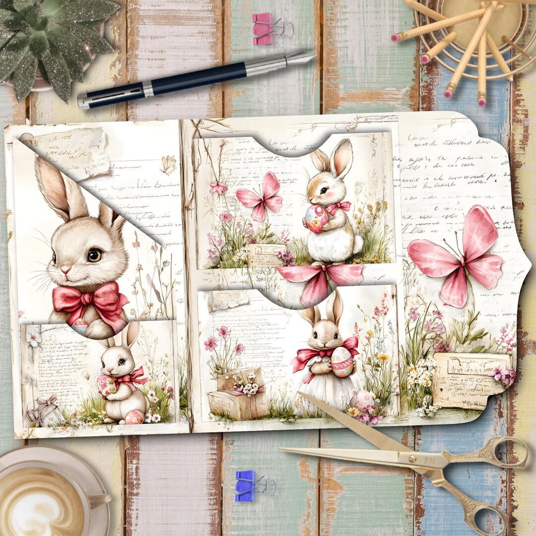 Easter Junk Journal Printable Folding Folio Craft Kit (digital Download ...