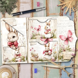 Kit d'artisanat imprimable avec folio pliable journal de Pâques (téléchargement numérique) - FA414