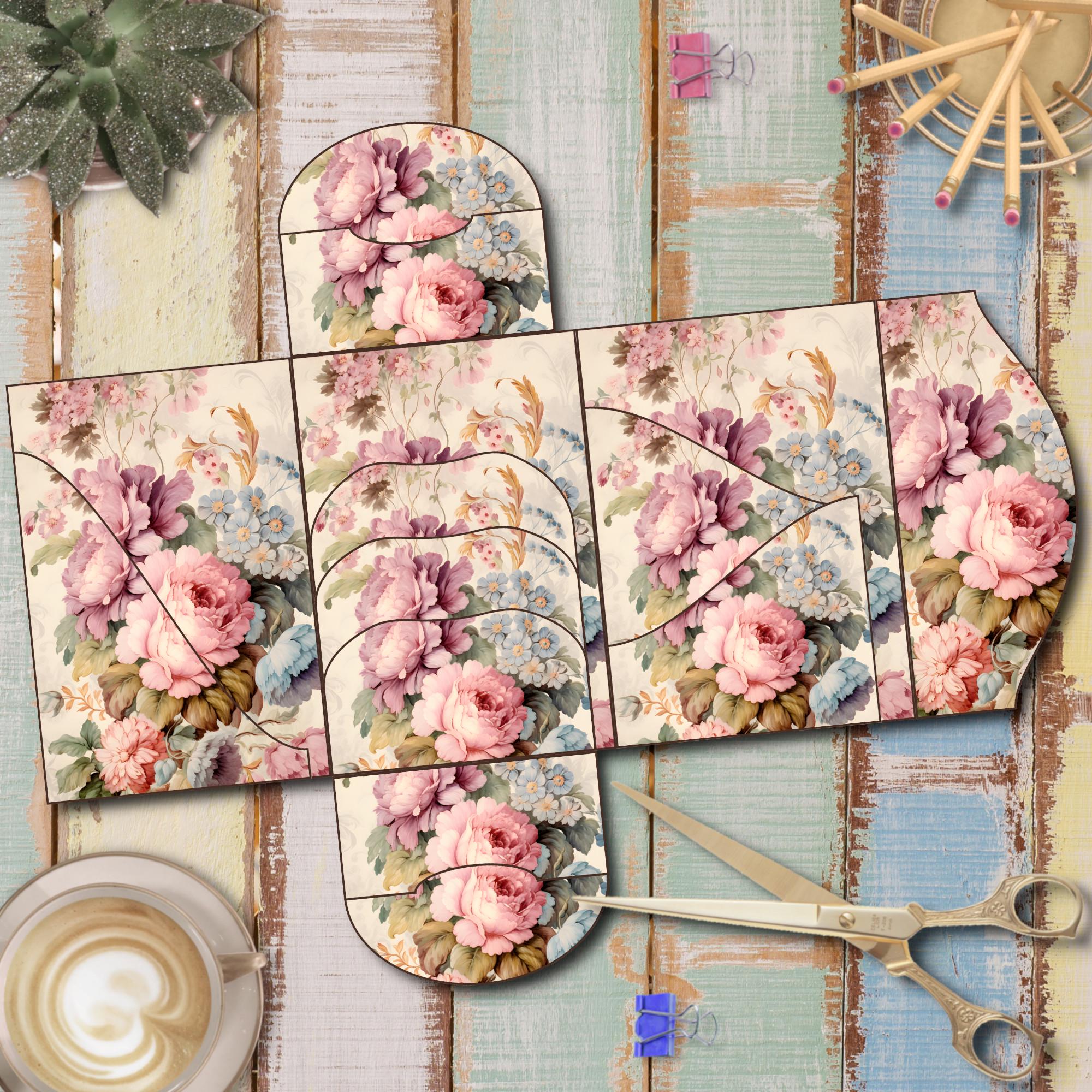 Spring Roses Junk Journal Printable Folding Folio Kit (digital Download ...