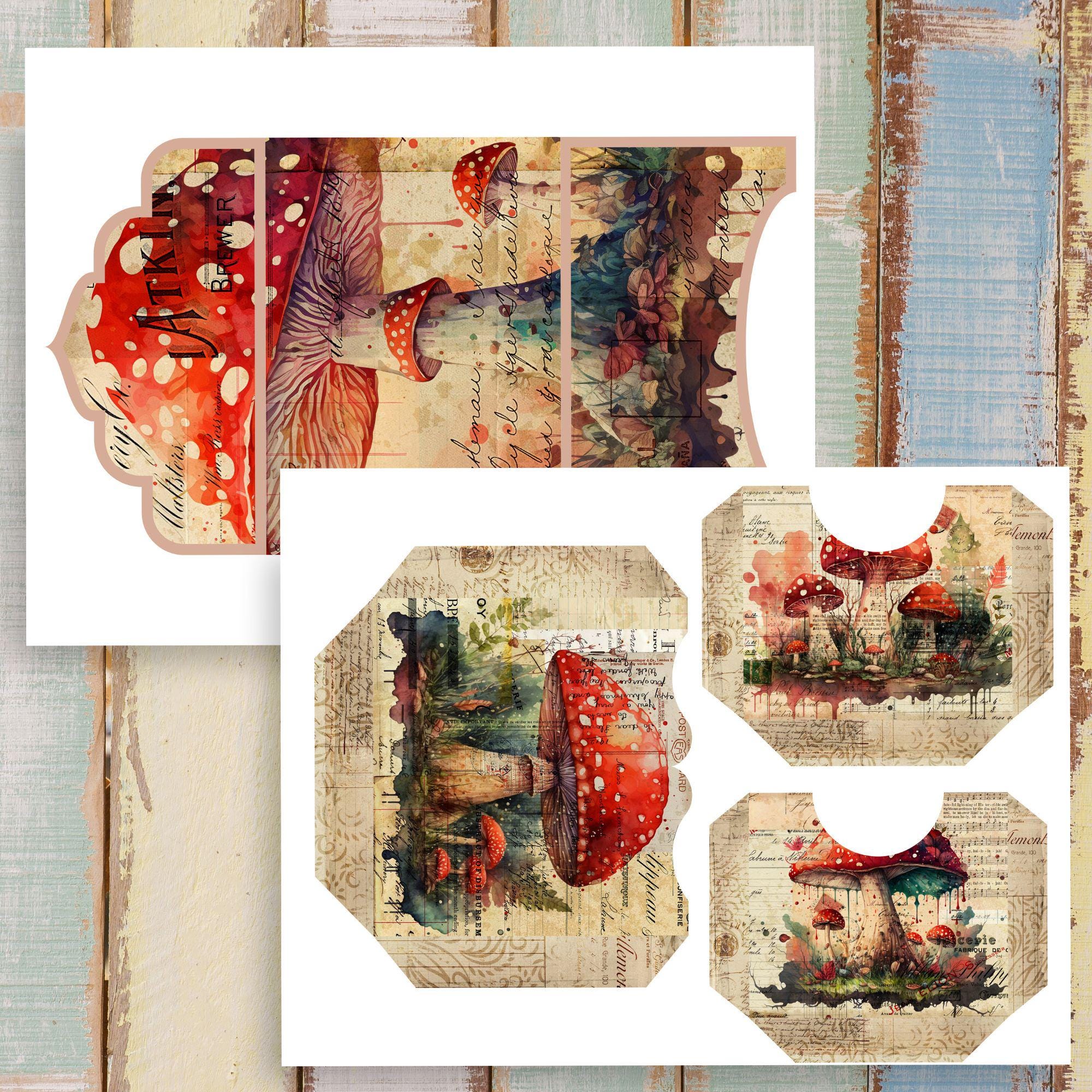 Mushroom Junk Journal Kit I: Vintage Printable Ephemera (digital ...