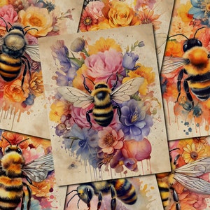 Vintage Bee Junk Journal Kit – Vintage Printable Papers - FA130