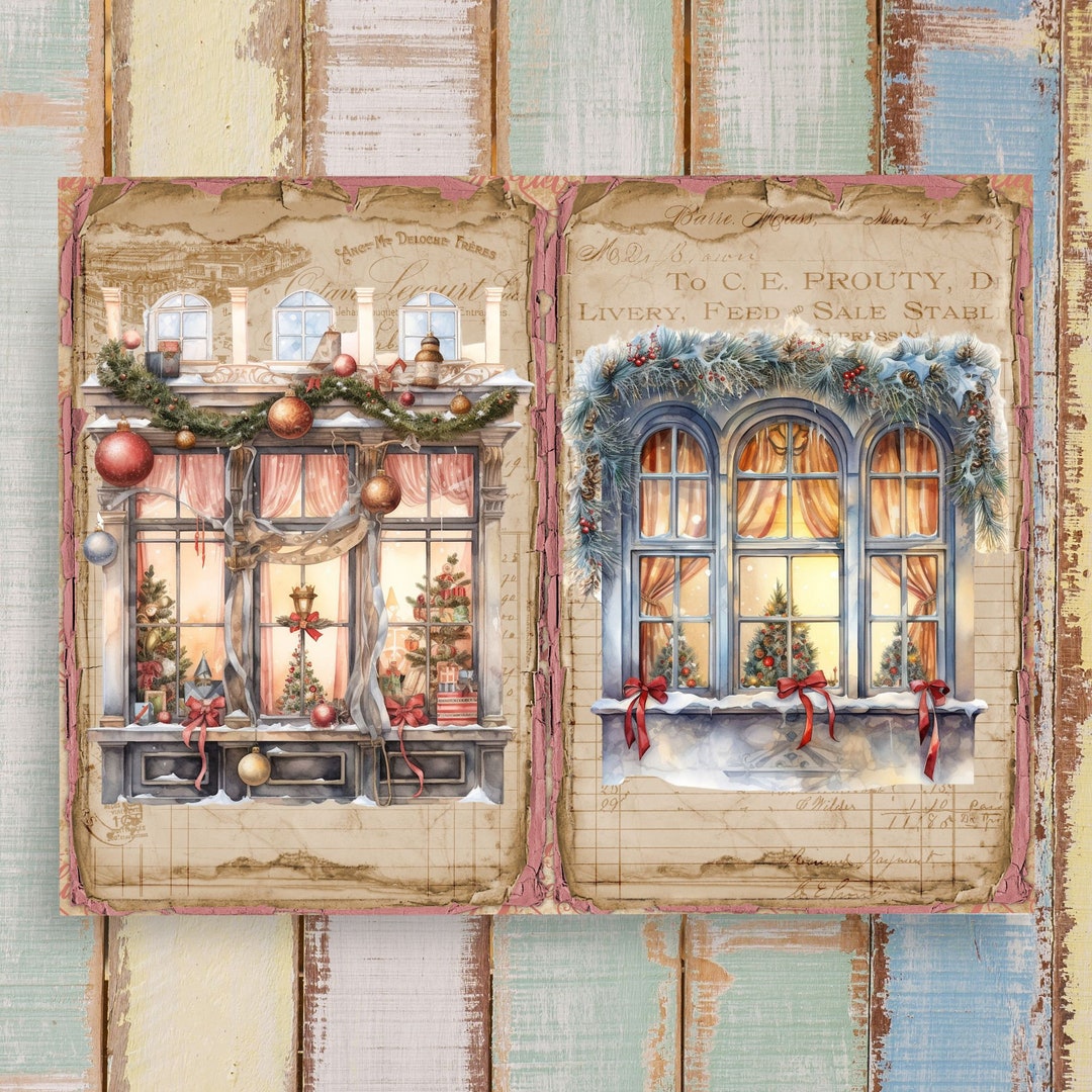 Christmas Windows Junk Journal Kit: Festive Holiday Keepsake (digital ...