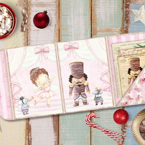 Journal indésirable, pochette pliante, Noël, trois volets, dossier chargé minable, kit de création artistique, feuilles de collage, scrapbooking, téléchargement numérique