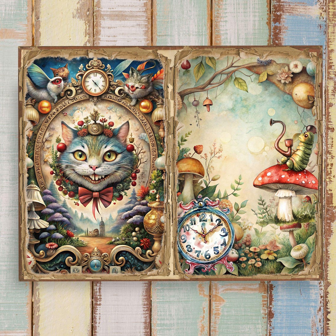 Magical Alice in Wonderland Junk Journal Kit – Vintage Printable Pages ...