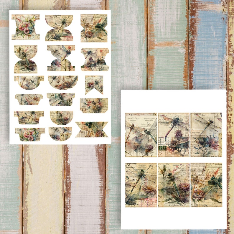 DIGITAL Dragonfly Junk Journal Kit – Ephemera, Cards, Labels & Tags ...
