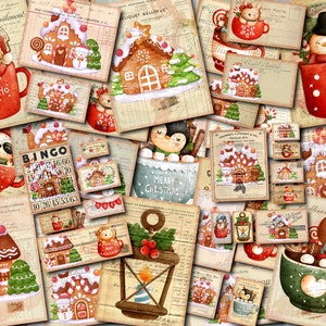 Junk Journal Printable, Christmas , Ginger Bread House, Vintage Junk Journal Digi Kit, Ephemera Christmas  Journal, Christmas Mug