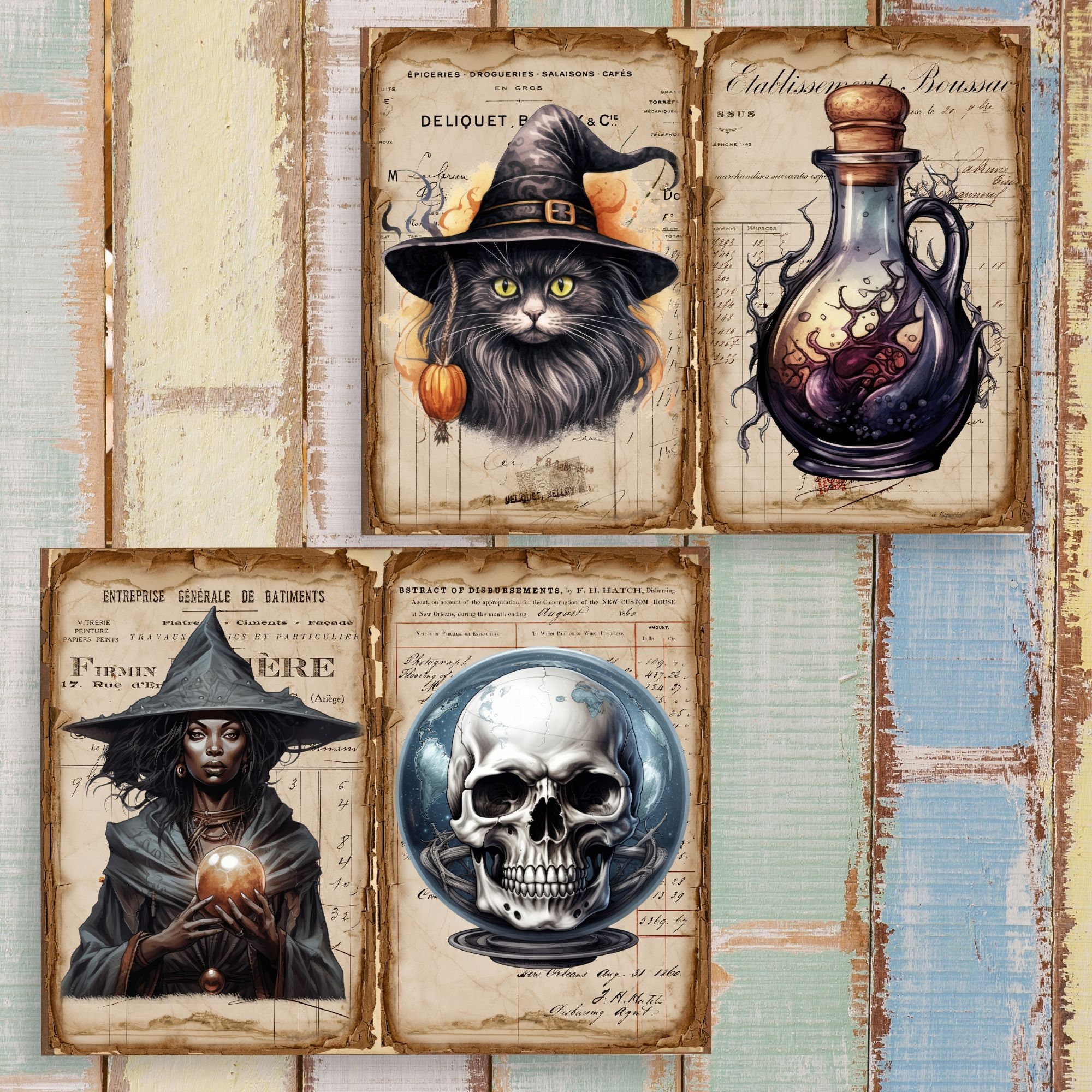 Halloween Witch Junk Journal Pages – Spooky Printable Art (digital ...