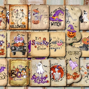 Vintage Halloween Quotes Printable: Junk Journal Ephemera (Digital Download)