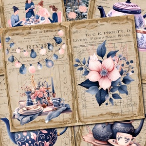Cozy Tea Party Junk Journal | Junk Journal Printable | Tea Cups | Digital Download | Tea Time | Journaling Supplies | Scrapbook Paper