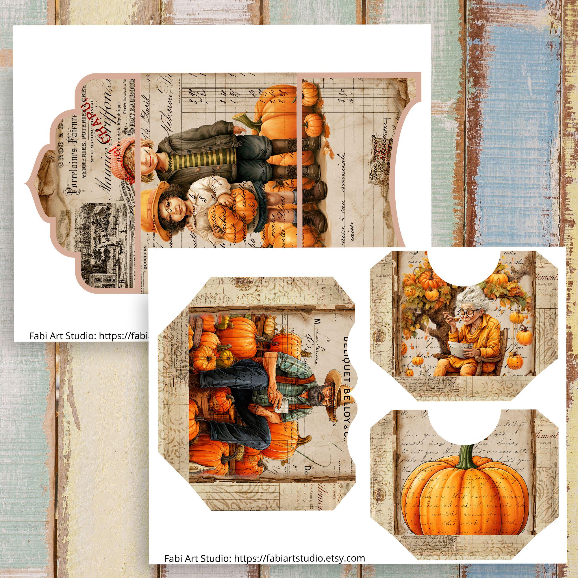Fall Pumpkin Junk Journal ADD-ON Kit 1: Vintage Autumn Printable Pages ...
