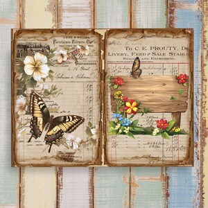 Antique Butterfly Junk Journal Pages: Vintage Ephemera (digital ...