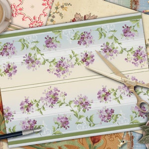 Vintage Wallpaper Junk Journal Kit: Antique Floral Designs (Digital Download)