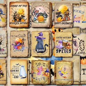 Halloween Cats Junk Journal Printable: Vintage Ephemera (Digital Download)
