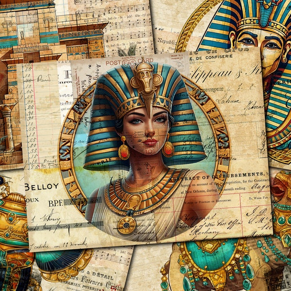 Journal indésirable imprimable, Egypte ancienne, papiers vintage, journal indésirable de l'Egypte ancienne, kit digi de journal indésirable, journal imprimable