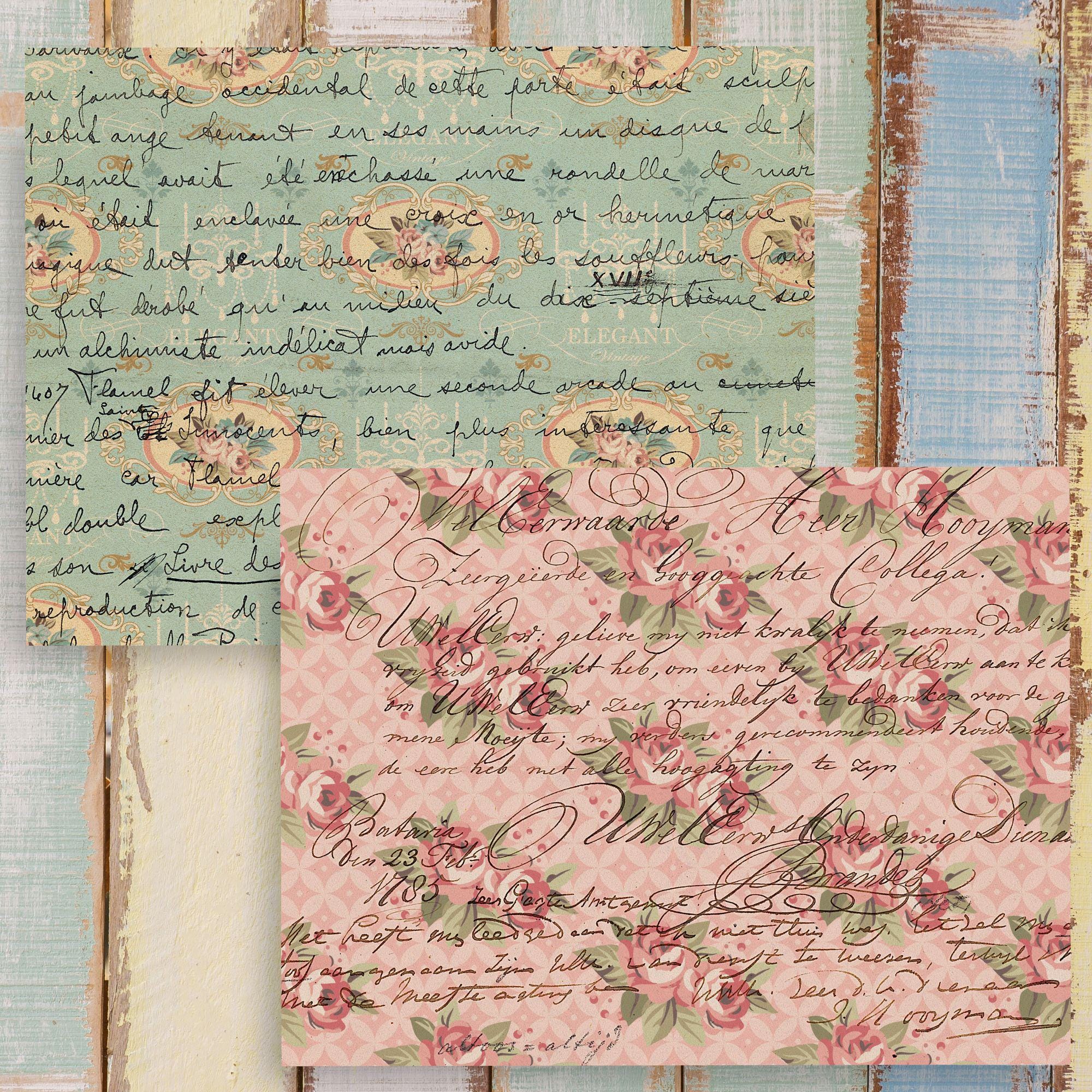 Vintage Rose Digital Paper Pack – Romantic Shabby Floral Backgrounds ...