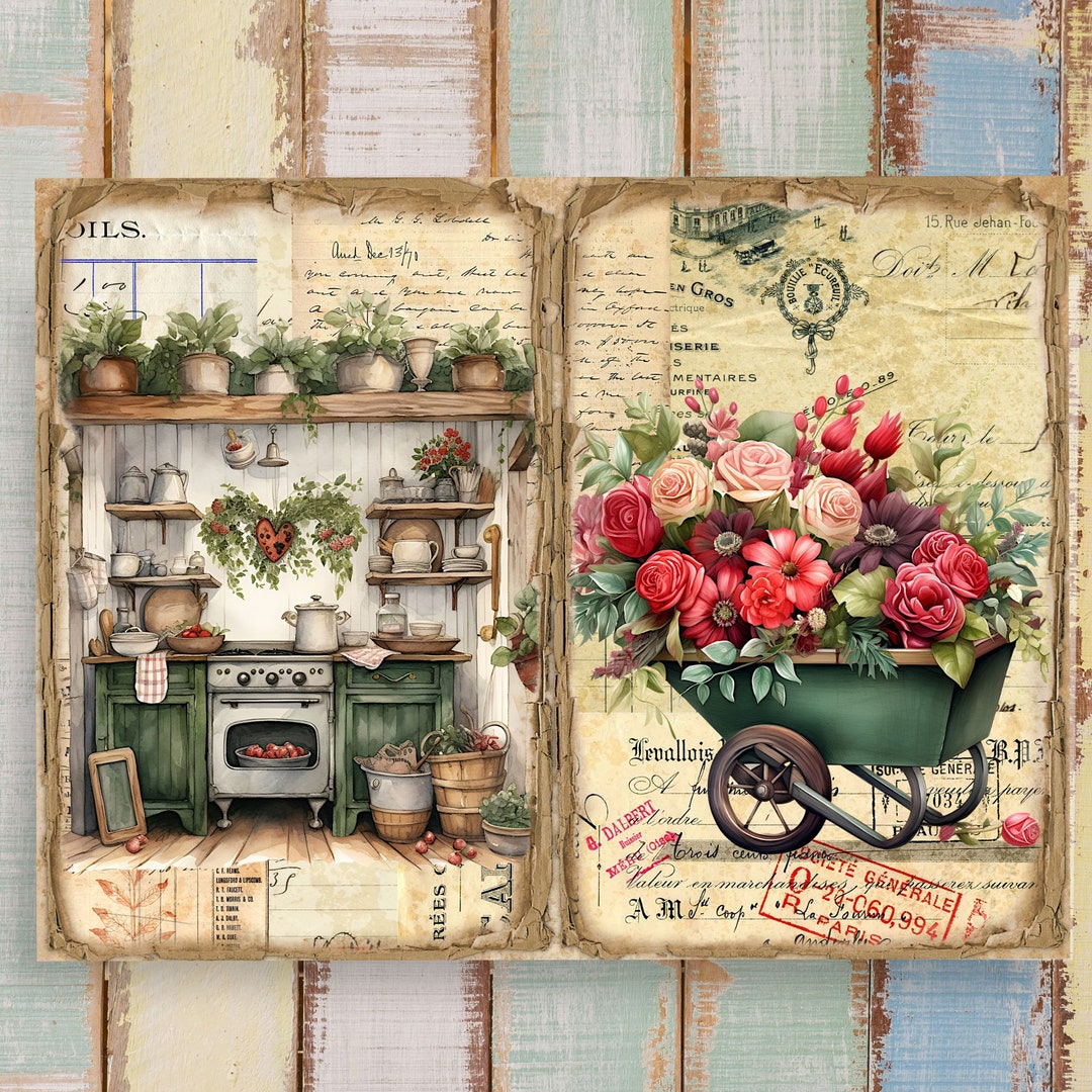 Farmhouse Junk Journal Kit With Printable Pages Digi Kit - Etsy