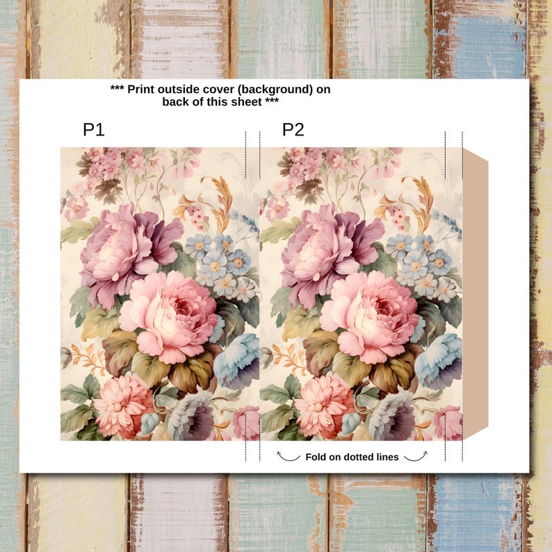 Spring Roses Junk Journal Printable Folding Folio Kit (digital Download ...