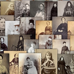 Vintage Photos Digital,  Antique Portraits, Junk Journal Kit, Junk Journal Printable, Junk Journaling Ephemera, Digital Vintage Women