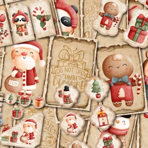 Afdrukbaar junkjournaal, Kerstmis, digitale kerstdagboekkit, kerstversieringen, digitale journaalkit, kortstondige kerstcadeau