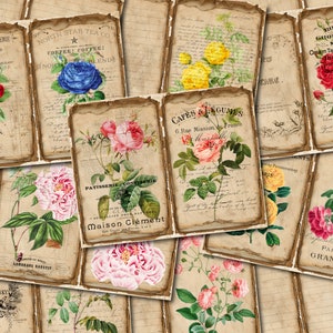Junk Journal Printable, Vintage Rose , Rose Junk Journal Pages, Junk Journal , Vintage Junk Journal Digi Kit, Vintage Garden Journal
