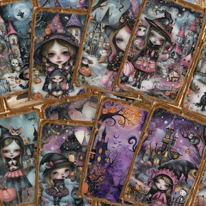 Junk Journal Kit, Whimsical Halloween Junk Journal Pages - Enchanted Halloween Printable Ephemera - Magical Journal Inserts - Set 1