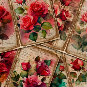 Kit diario Vintage Red Rose – Bellissime pagine doppie