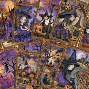 Junk Journal Kit, Whimsical Halloween Junk Journal Pages - Enchanted Halloween Printable Ephemera - Magical Journal Inserts - Set 6