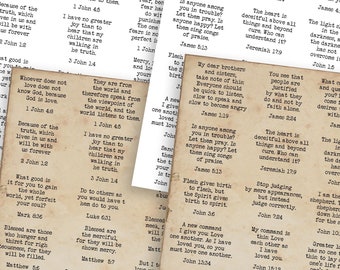 Faith-Filled Bible Quotes for Your Junk Journal | Printable Christian Words | Ephemera Pack 2