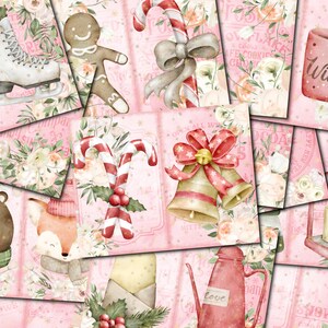 Pink Christmas Journal Kit – Winter Wonderland Ephemera (Digital Download)